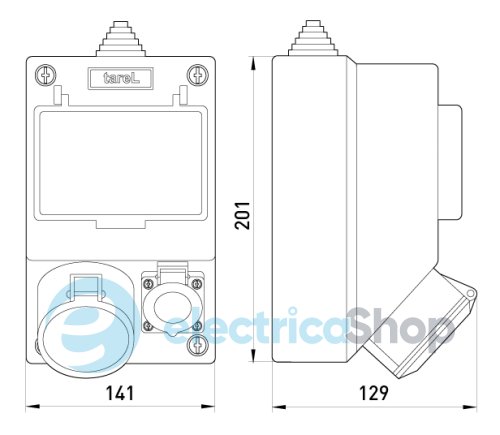 Монтажный набор, 16A, 3Р+N+Z, 220/400V, 16A, 2P+Z, 250V, клеммная колодка 5х4кв.мм 6263-130 TAREL