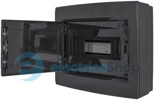Корпус пластиковый на 12 модулей e.plbox.pro.n.12b.black навесной, черный с непрозрачной дверцей IP40 CP32912B E.NEXT