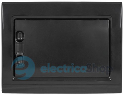 Корпус пластиковый на 8 модулей e.plbox.pro.w.08b.black встроенный, черный с непрозрачной дверцей IP40 CP12908B E.NEXT