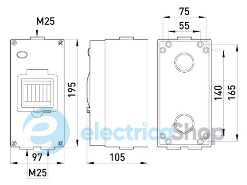 Корпус розподільчий e.industrial.box.4, до 4-х модулів, вологозахищенний, IP65 i0600001 E.NEXT