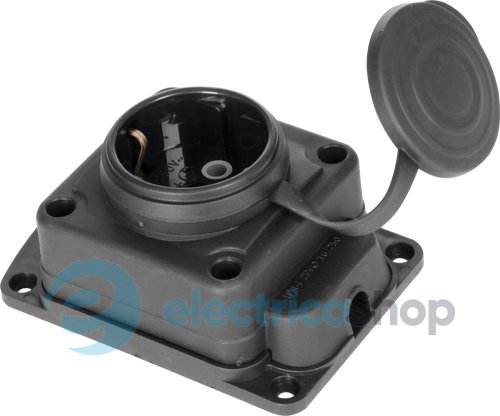 Розетка одинарная с защитной каучуковой крышкой e.socket.rubber.029.1.16, с з/к, 16A, s9100025 E.NEXT