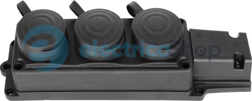 Розетка тройная с защитной каучуковой крышкой e.socket.rubber.029.3.16, с з/к, 16A, s9100027 E.NEXT
