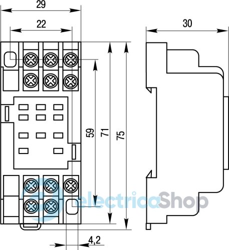 Роз'єм модульний e.control.p53s для проміжного реле 5А на 3 гр. конт. i.pif.11a E.NEXT