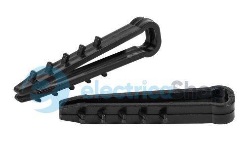 Дюбель ялинка 6 mm для плос. пров. e.metiz.dowel.flat.fir.black.6, чорний 100 шт. E.NEXT m0080038