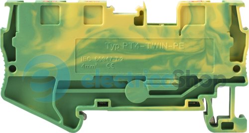 Наборная заземляющая клеммная колодка на DIN-рейку e.tc.z.din.spring.4.1-2, 3контакты s070018 E.NEXT
