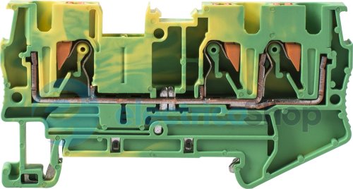 Наборная заземляющая клеммная колодка на DIN-рейку e.tc.z.din.spring.4.1-2, 3контакты s070018 E.NEXT