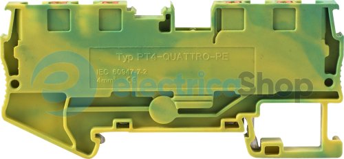 Набірна клемна колодка заземлення на DIN-рейку e.tc.z.din.spring.4.2-2, 4контакти s070020 E.NEXT