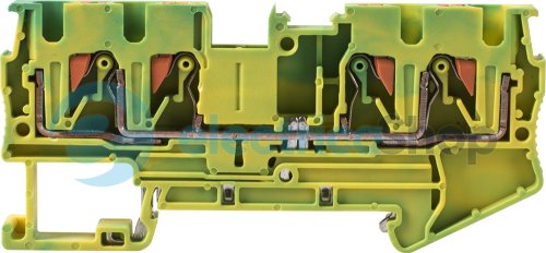Набірна клемна колодка заземлення на DIN-рейку e.tc.z.din.spring.4.2-2, 4контакти s070020 E.NEXT