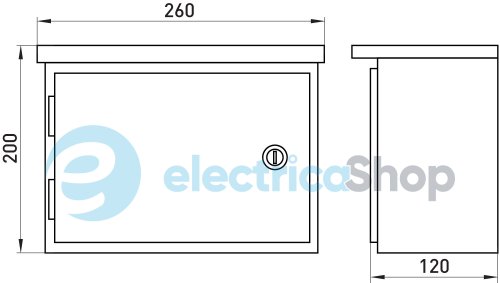 Корпус e.mbox.stand.n.12.z металлический, под 12мод., герметичный IP54, навесной, с замком s0100129 E.NEXT