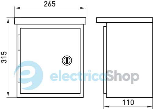 Корпус e.mbox.stand.n.24.z металлический, под 24мод., герметичный IP54, навесной, с замком s0100150 E.NEXT