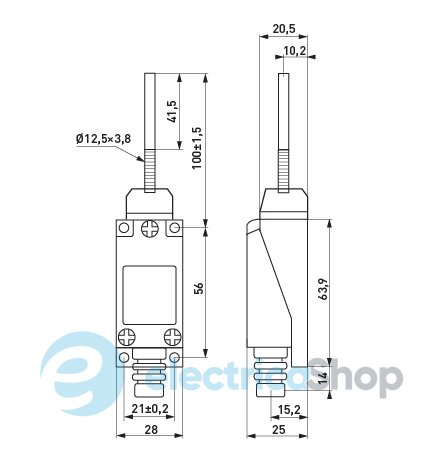 Вимикач кінцевий e.limitswitch.07 важіль-ексцентрик з пластиковим кінцем s0070011 E.NEXT