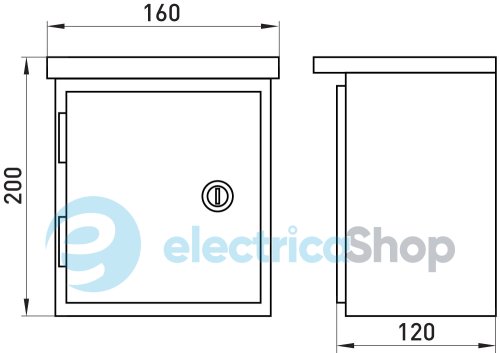 Корпус e.mbox.stand.n.06.z металлический, под 6мод., герметичный IP54, навесной, с замком s0100128 E.NEXT