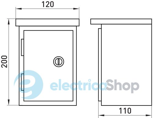 Корпус e.mbox.stand.n.04.z металлический, под 4мод., герметичный IP54, навесной, с замком s0100127 E.NEXT