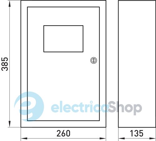 Корпус e.mbox.stand.n.f1.16.z металлический, под 1-ф. счетчик, 16 мод., навесной, с замком s0100009 E.NEXT