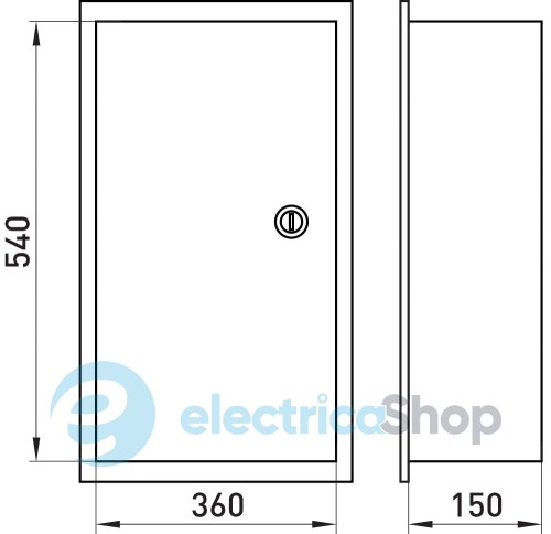 Корпус e.mbox.stand.w.f3.36.z металлический, под 3-ф. счетчик, 36 встраиваемый мод. с замком s0100030 E.NEXT