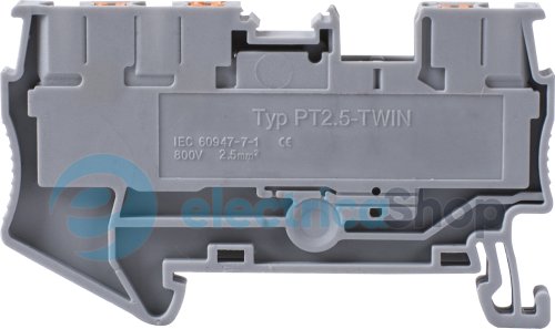 Клеммная колодка наборная на DIN-рейку e.tc.din.spring.2,5.1-2, 3контакты s070008 E.NEXT