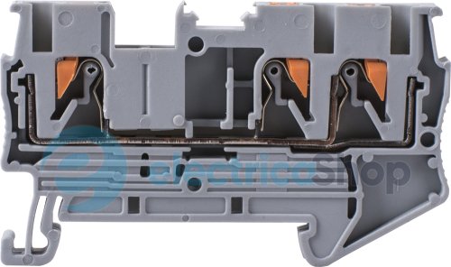 Клеммная колодка наборная на DIN-рейку e.tc.din.spring.2,5.1-2, 3контакты s070008 E.NEXT