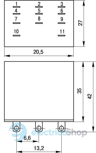 Реле проміжне e.control.p535 5А, 3 гр. конт., 110В АC i.my3.110ac E.NEXT