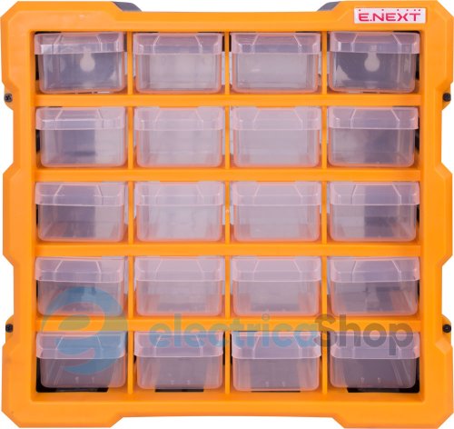 Органайзер пластиковый, e.toolbox.pro.18, 20-секционный 267х157х262мм t011018 E.NEXT