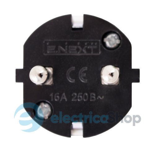 Вилка побутова e.plug.angle.005.16, з з/к, 16А, кутова, біла, з ручкою E.NEXT s9100046