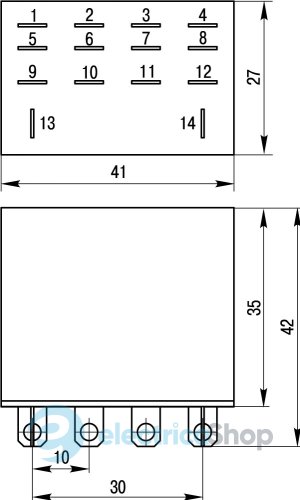 Реле проміжне e.control.p1043 10А, 4 гр. конт., 24В DC i.ly4.24dc E.NEXT