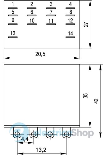 Реле проміжне e.control.p342 3А, 4 гр. конт., 12В АC i.my4.12ac E.NEXT