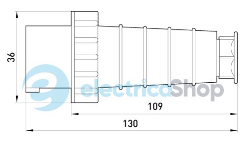 Силовая вилка переносная e.plug.pro.3.63, 3п., 230V, IP67, 63A, (033) p011003 E.NEXT