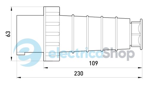 Силовая вилка переносная e.plug.pro.5.63, 5п., 380V, IP67, 63A, (035) p011009 E.NEXT