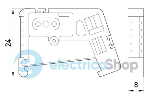 Фиксатор для наборных клеммных колодок на DIN-рейке e.tc.din.pro.end p051005 E.NEXT