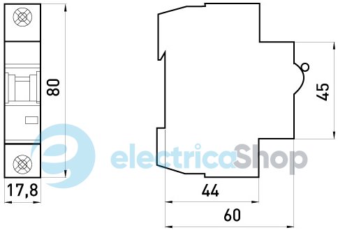 Модульний автоматичний вимикач e.industrial.mcb.100.1.C25, 1 P, 25А, C, 10kA, i0180005 E.NEXT