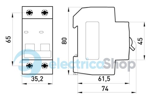 Модульный автоматический выключатель e.mcb.stand.45.2.C25, 2P, 25А, C, 4,5kA s002019 E.NEXT