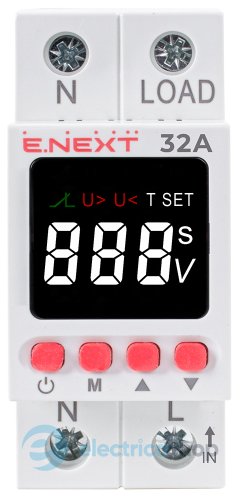 Реле контроля напряжения 1-ф. 32А с индикацией e.control.v32 p0690031 E.NEXT