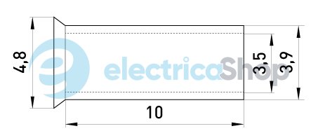 Неізольований наконечник e.terminal.stand.en.6.10 6,0 кв.мм, L=10 мм, 100шт s4038010 E.NEXT