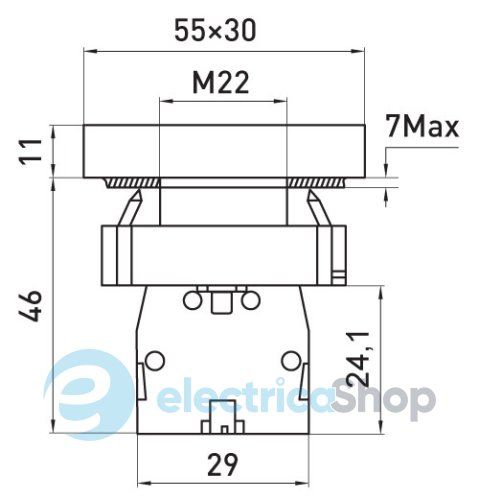 Кнопка двойная квадратная e.mb.bl8325 зеленая/красная 1NO+1NC p0810120 E.NEXT