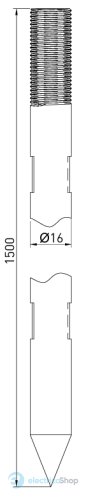 Стержень заземления оконечный 16/1500 мм, оцинк. z0010023 E.NEXT