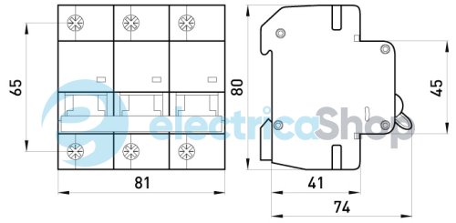 Модульний автоматичний вимикач e.mcb.pro.60.3.K 100 new, 3P, 100А, K, 6kA, new p0430007 E.NEXT