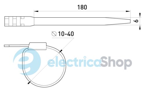 Кабельная стяжка e.ct.uv.180.6, 180х6мм стойкая к ультрафиолету p0640002 E.NEXT