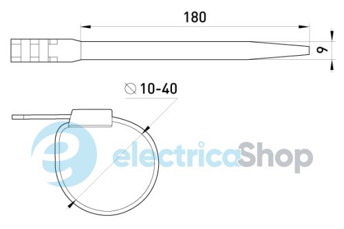 Кабельная стяжка e.ct.uv.180.9, 180х9мм стойкая к ультрафиолету p0640003 E.NEXT