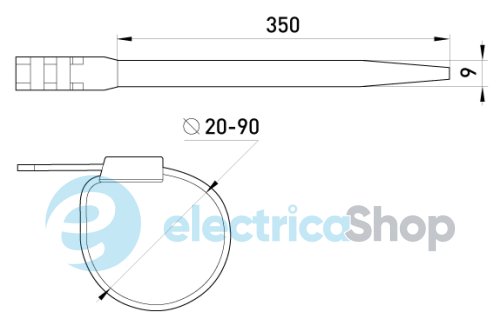 Кабельная стяжка e.ct.uv.350.9, 350х9мм стойкая к ультрафиолету p0640005 E.NEXT
