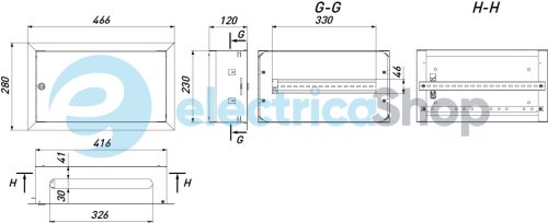 Корпус металлический e.mbox.pro.w.18 IP31 встроен на 18 модулей p0100209 E.NEXT p0100209 E.NEXT