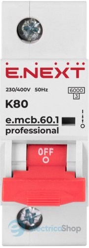 Модульний автоматичний вимикач e.mcb.pro.60.1.K 80 new, 1P, 80А, K, 6kA, new p0430002 E.NEXT