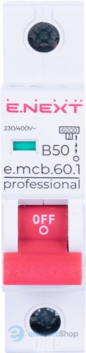Модульний автоматичний вимикач e.mcb.pro.60.1.B 50 new, 1P, 50А, В, 6kA, new p041013 E.NEXT