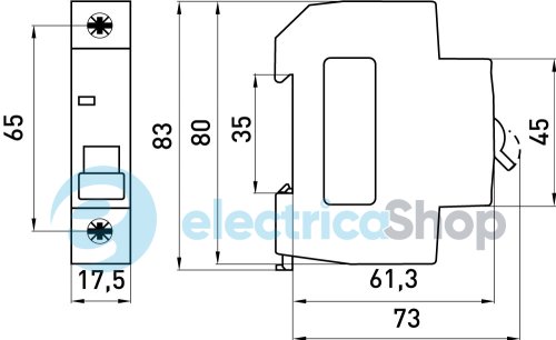 Модульний автоматичний вимикач e.mcb.pro.60.1.B 50 new, 1P, 50А, В, 6kA, new p041013 E.NEXT