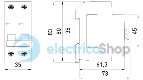 Модульный автоматический выключатель e.mcb.pro.60.2.B 10 new, 2P, 10А, В, 6kA, new p041016 E.NEXT