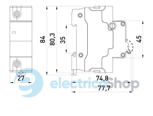 Модульный автоматический выключатель e.mcb.stand.100.1.D63, 1P, 63А, D, 10kA s026011 E.NEXT