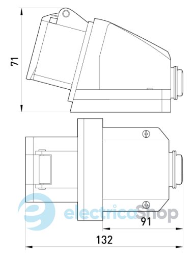 Силовая розетка стационарная e.socket.pro.4.16, 4п., 380V, 16A, (114) p012004 E.NEXT