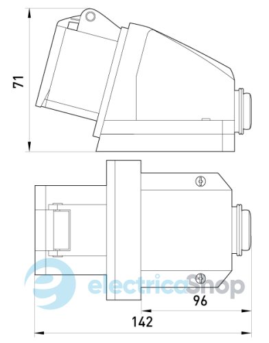 Силовая розетка стационарная e.socket.pro.4.32, 4п., 380V, 32A, (124) p012005 E.NEXT