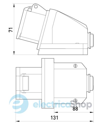 Силовая розетка стационарная e.socket.pro.3.16, 3п., 230V, 16A, (113) p012001 E.NEXT