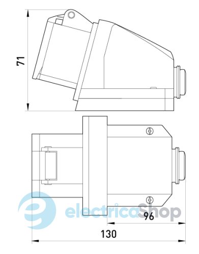 Силовая розетка стационарная e.socket.pro.5.16, 5п., 380V, 16A, (115) p012007 E.NEXT