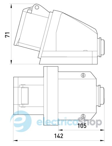 Силовая розетка стационарная e.socket.pro.5.32, 5п., 380V, 32A, (125) p012008 E.NEXT